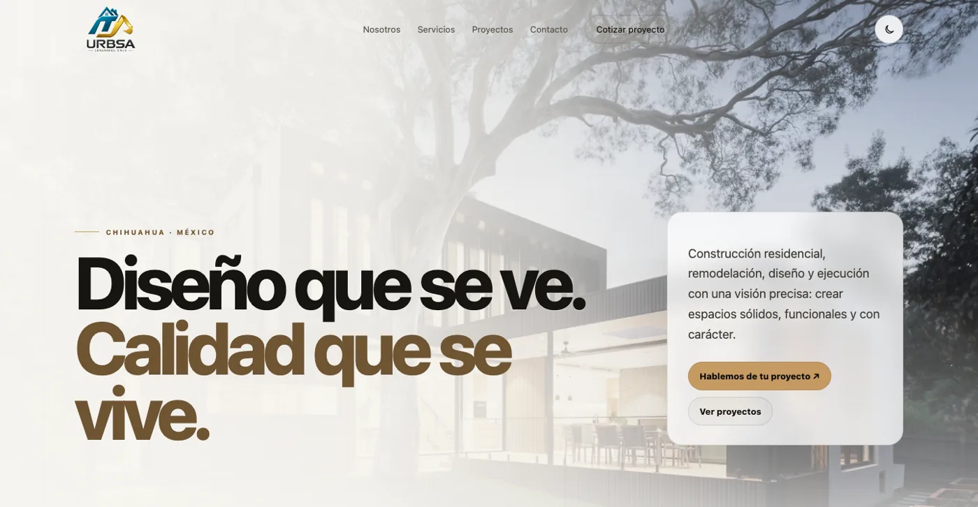 Sitio de URBSA, arquitectura y construcción